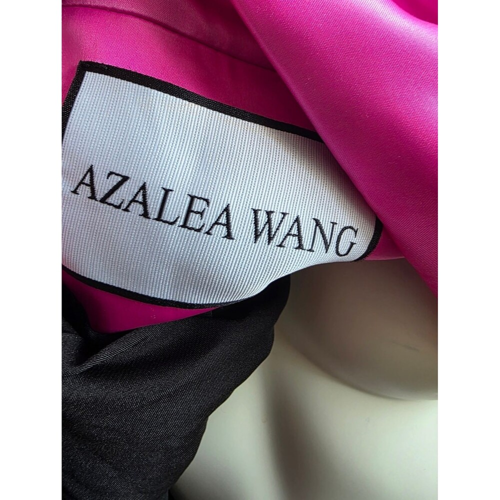 Azalea Wang Pink Satin Single Button Closure Long Line Blazer Sz L - Picture 9 of 13